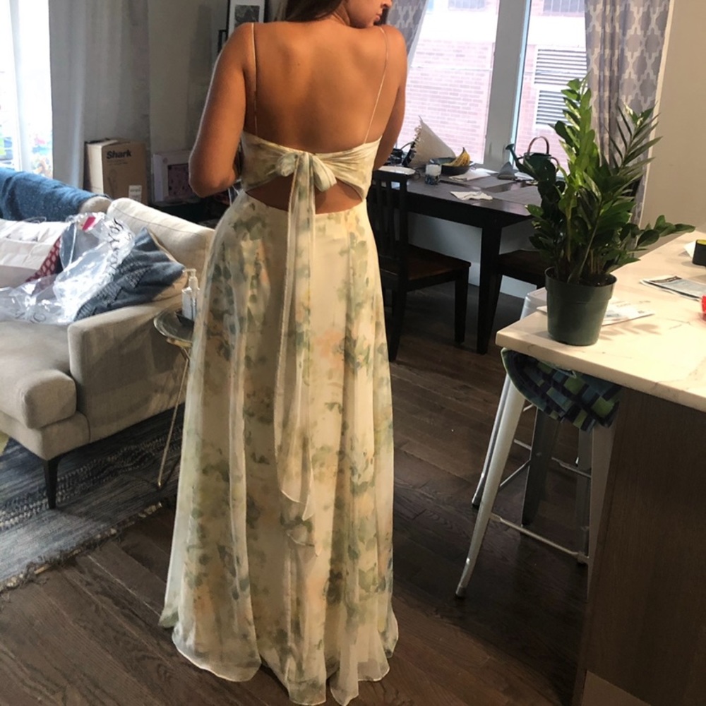 Jenny Yoo Vintage Floral Ivory Sage Multi Kiara Dress